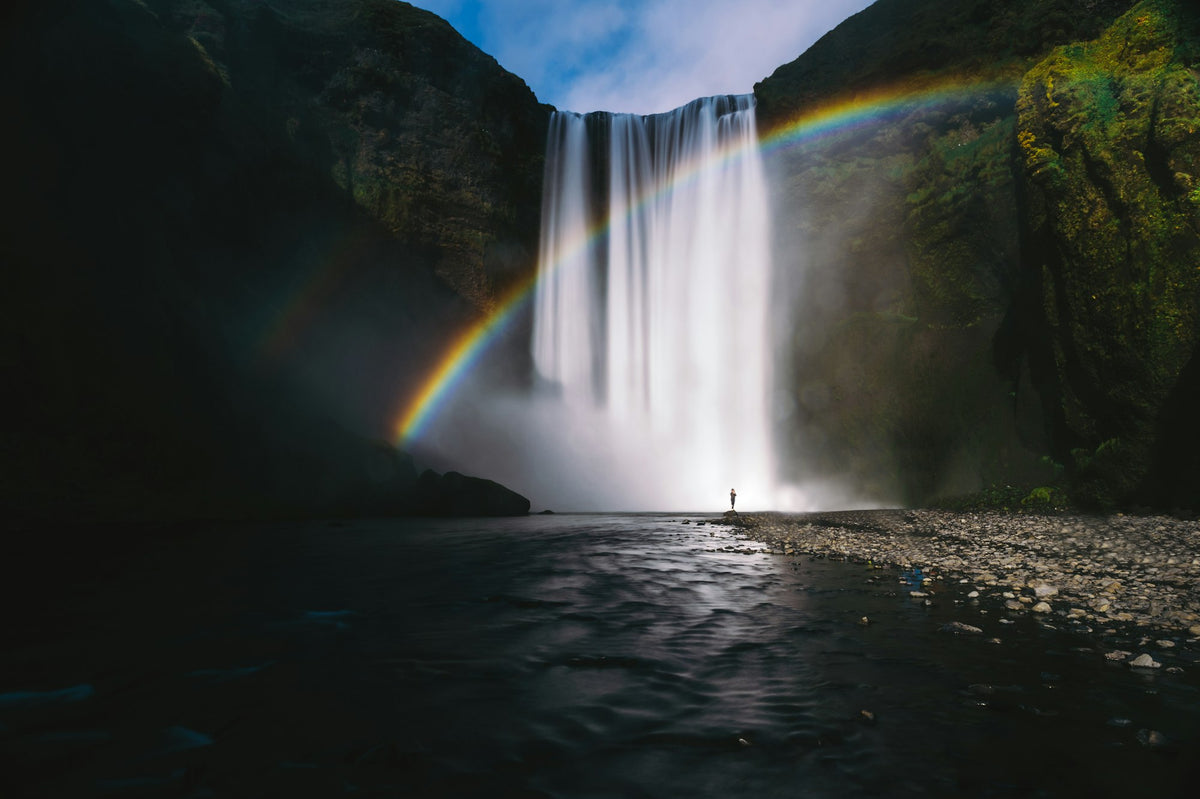 Cascade de Skógafoss et arc-en-ciel, Islande